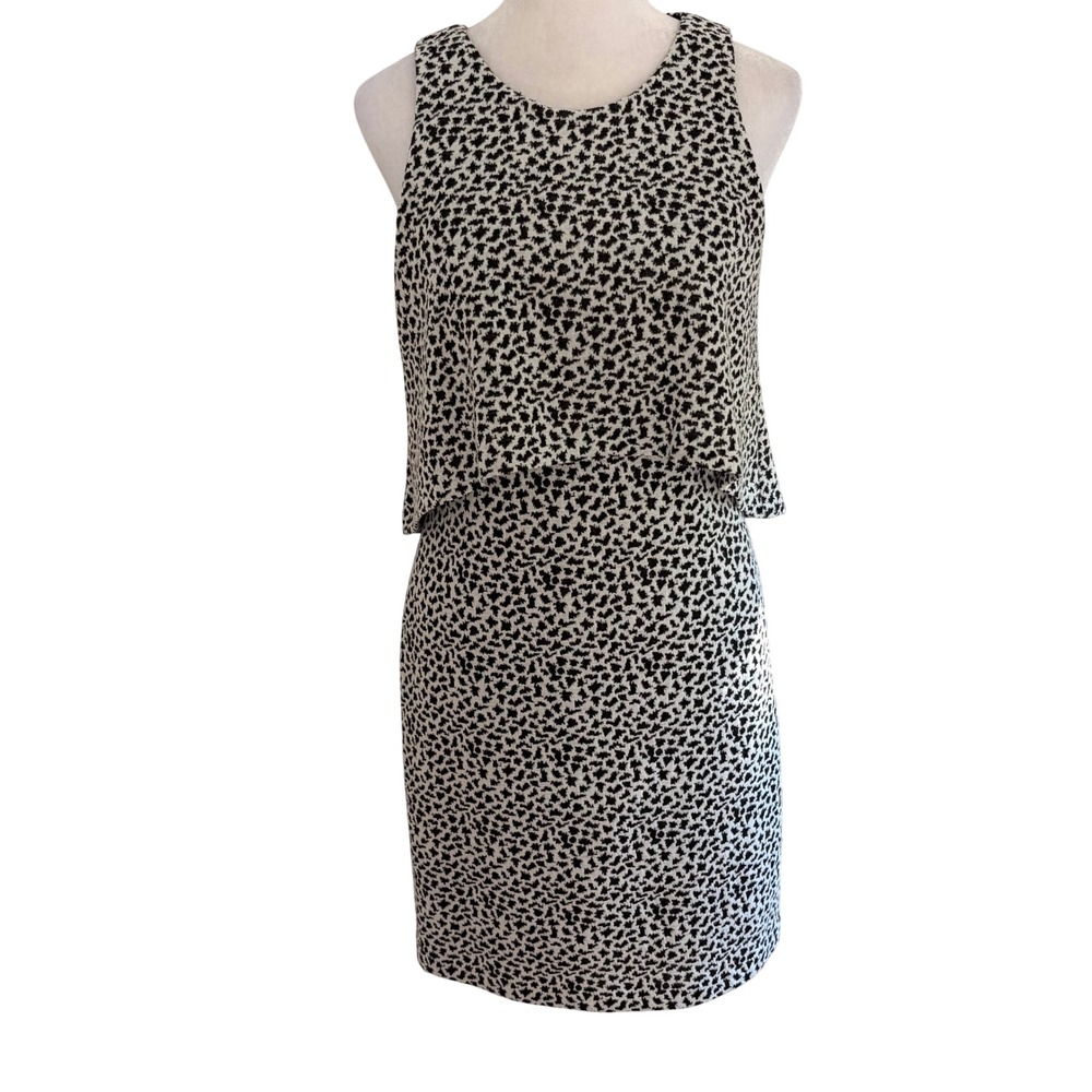 Hutch Popover Sheath Dress Size S Modern‎ Black White Abstract Print Sleeveless